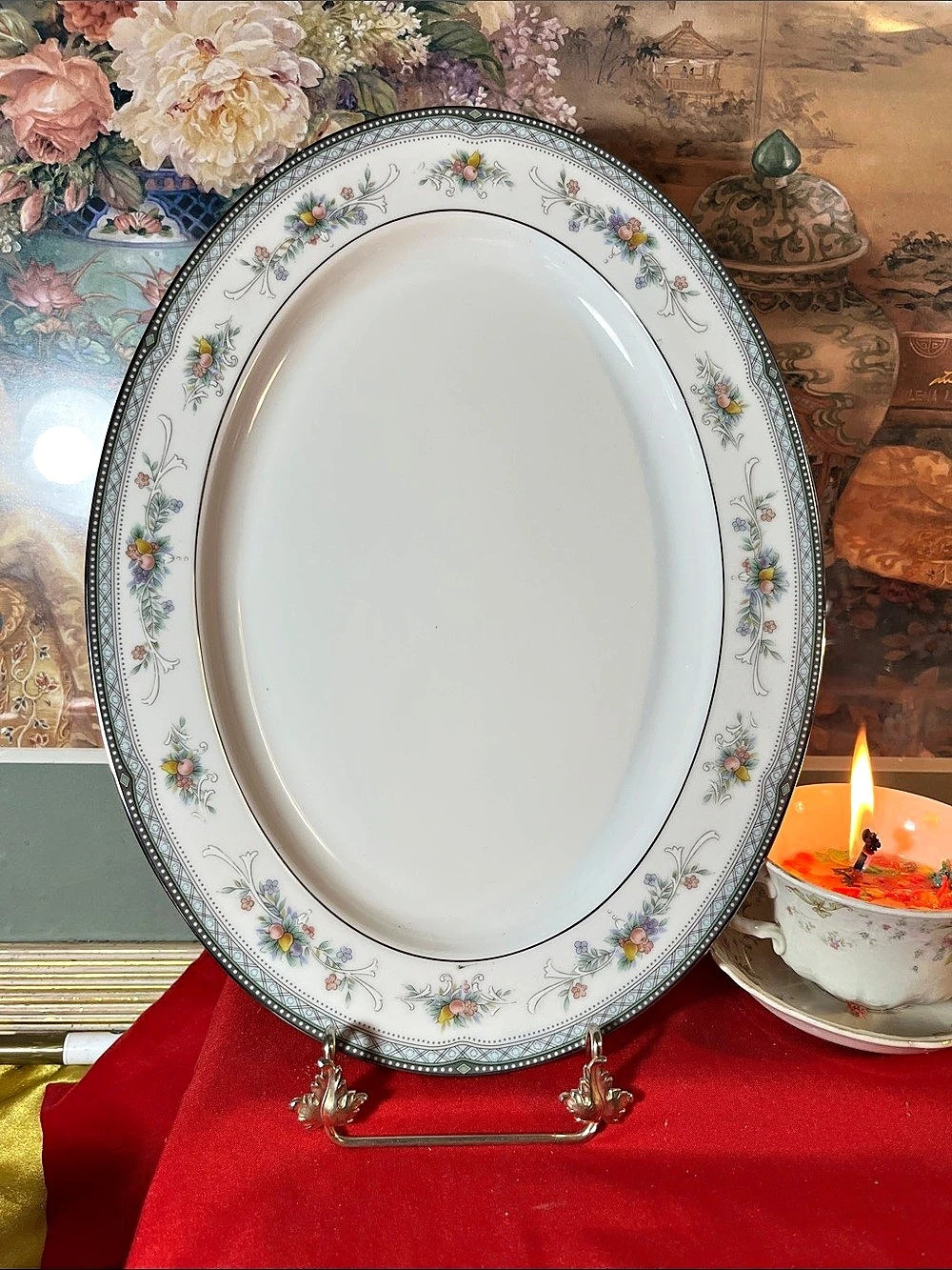 Noritake Legendary Brookvale Floral Oval Serving Platter14”3536